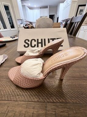 CLEA SCHUTZ Blush Pink Woven Stiletto Sandals